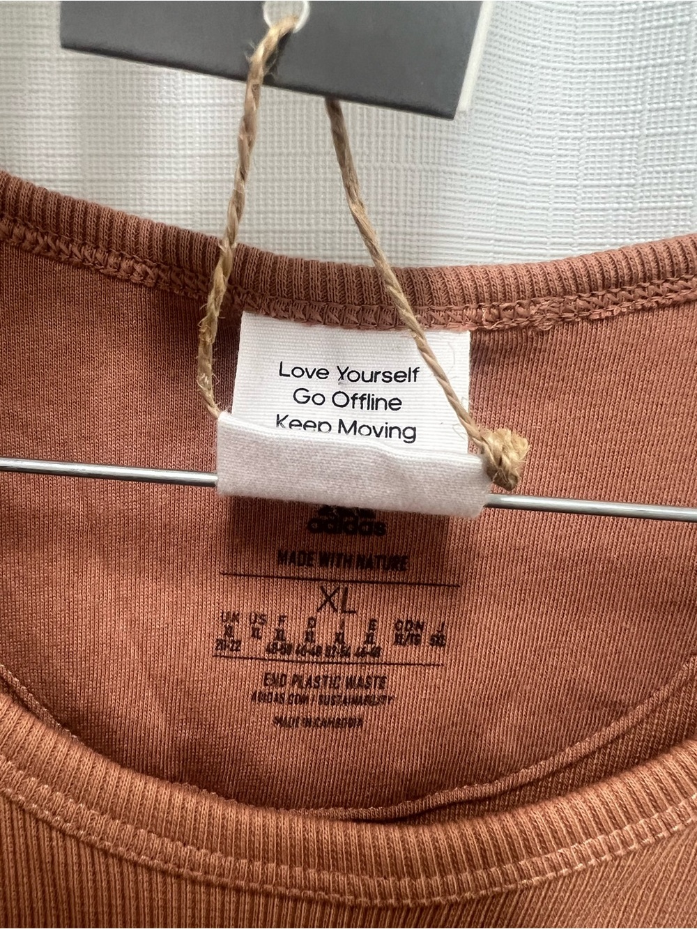 NWOT adidas Rust-Brown Cropped Tank Top - Picture 3 of 5